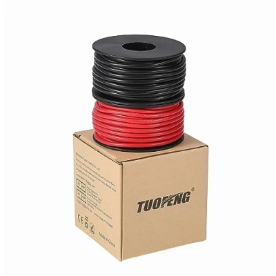 Image of TUOFENG 0.8mm² Wire 30 m Super Flexible Silicone 18 AWG Insulated Hookup 15 Black and Red Tinned Copper High Temperature Resistance for 3D Printer,RC Vehicle
