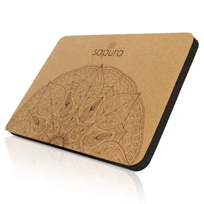 Image of SAPURA Cork Yoga Mat Balance Pad, Cushion, Core Strength, 250g, Cork/Black