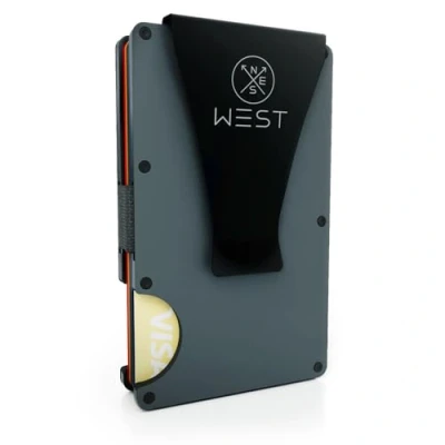 Image of WEST RFID Card Holder for Men Aluminum Minimalist Wallet with Money Clip Slim, Lightweight, and Elegant Metal