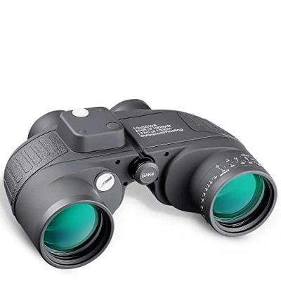Image of 10x50 Marine Binoculars for Adults,Binoculars Waterproof with Rangefinder Compass BAK4 Prism FMC Lens Fogproof Navigation Boating Sports Hunting All Ages Harness Strap Black