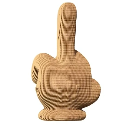 Image of CARTONIC 3D Puzzle Set Middle Finger Cardboard The Turns into a Figure in Relief All Ages 84 Piece Jigsaw Puzzle, (CARTFUC)