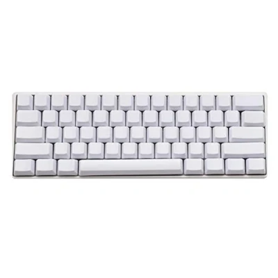 Image of YMDK Blank Thick PBT OEM Profile 61 ANSI Keycaps for MX Switches Mechanical Keyboard (White)(Only Keycap)
