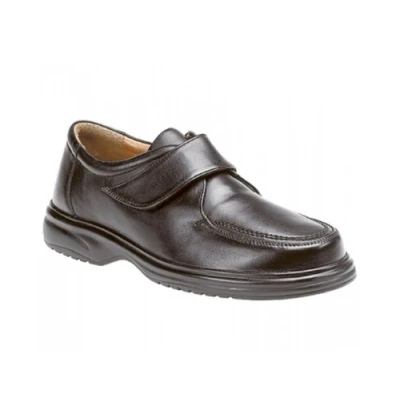Image of Mens Basics Roamers Leather Shoes Black Leather, UK 7 / EU 41