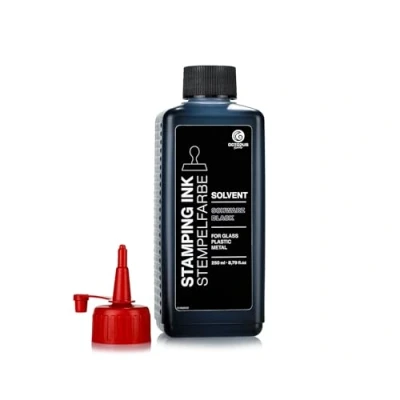 Image of Octopus 250 ml Solvent Stamp Ink, Black, Based for Non Absorbent and Nonporous Surfaces, Glazed