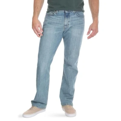 Image of Wrangler Authentics Men&#039;s Regular Fit Comfort Flex Waist Jean, Chalk Blue, 46W x 32L