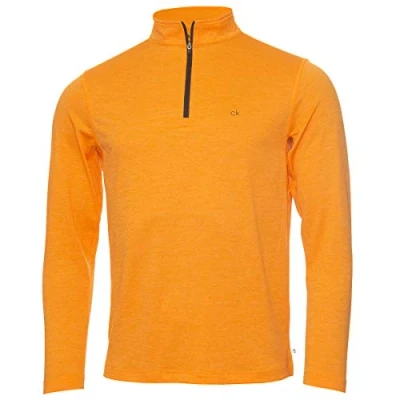 Image of Calvin Klein Mens Harlem 1/4 Zip Pullover Orange Marl XL