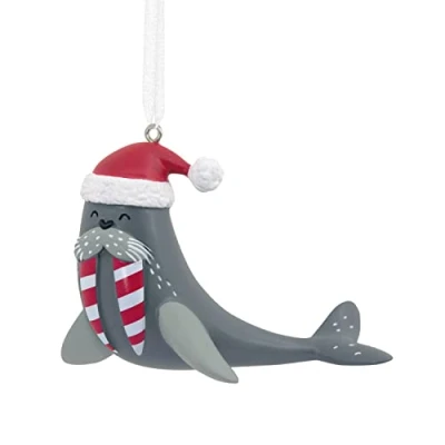 Image of Hallmark Festive Walrus Christmas Ornament, 25574079, H 6.1cm by W 8.3cm L 5.4cm