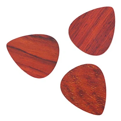 Image of Bnineteenteam Pick Wood, 3 Pcs Rosewood Guitar Wood Plectrum for Acoustic Electric Bass Musical Instrument Accessories