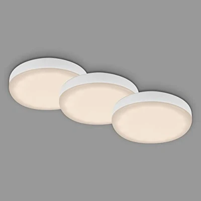 Image of Briloner Plat LED downlight, white, set of 3, 3,000 K