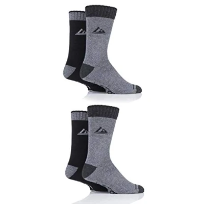 Image of 4 Pair Black / Charcoal Grey Performance Boot Socks Men&#039;s 6 11 Mens Storm Bloc