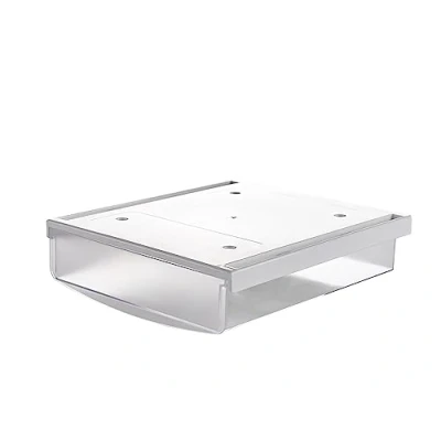 Image of TUKA i AKUT 3.5L Under Desk Drawer 24x21x8cm, Self Adhesive Tray Hidden Underbench Storage Drawer, Large Capacity Organizer Box Utensils Table Frosted Translucent TKD8606