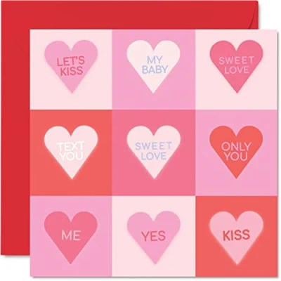 Image of Cute Anniversary Card for Boyfriend Girlfriend Husband Wife Partner Love Hearts Romantic Valentine Women Men Her Him, 145mm x Greeting Cards Fiance Fiancee