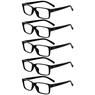 Image of Eyekepper Mens Vintage Reading Glasses 5 Pack Black Frame for Men Reading,Reader Eyeglasses Women