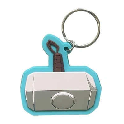 Image of South Coast Jewellery Thor Thunder Hammer Keyring Keychain 2D Rubber Bag Pencil Case Charm Pendent Zip Accessory