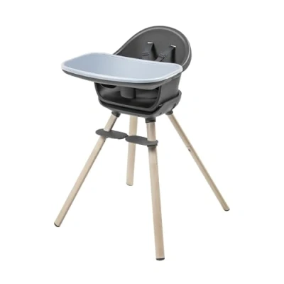 Image of Maxi Cosi Moa 4 in 1 Evolutive Highchair, 6 Months 7 Years, 0 25 kg, Adjustable Baby High Chair, Transforms to Booster Seat, Toddler Stool &amp; Small Desk with Beyond Graphite