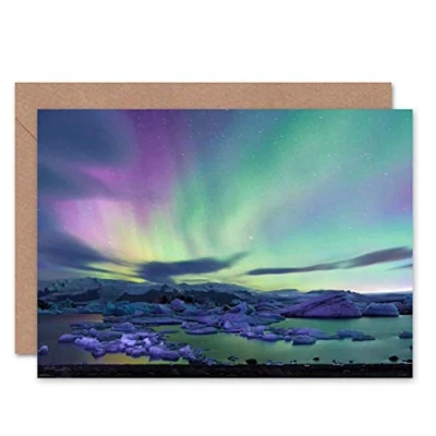 Image of Wee Blue Coo CARD GREETING AURORA BOREALIS NORTHERN LIGHTS GIFT CL1681