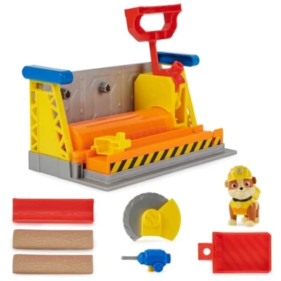 Image of Rubble and Crew, Rubble’s Workshop Playset, Construction Toys with Kinetic Build It Sand Action Figure, Kids’ for Boys Girls Aged 3+