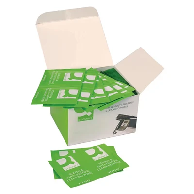 Image of Q Connect Screen &amp; Multi Purpose Wipes (100 Pack) KF04503