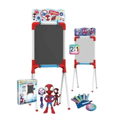 Image of Chicos Spidey 53033 2 in 1 Whiteboard, Includes Marker, Chalks, Eraser, Material of Great Strength and Durability, 3 Years,