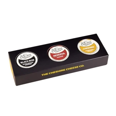 Image of Bestsellers Trio of Cheese Gift Box 3 x Luxury Waxed Truckles by The Cheshire Company Perfect Present