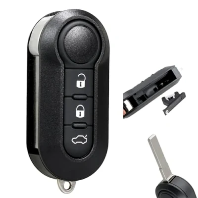 Image of 3 Buttons Flip Key Fob Case For Citroen Peugeot Fiat 500 500C Brava Bravo Evo Grande Doblo Ducato Panda Punto Stilo Car Remote Control Shell Cover with Uncut Blade