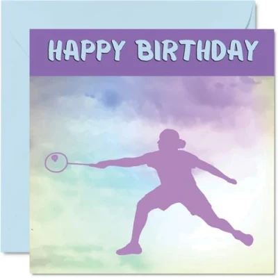 Image of Sport Birthday Cards for Women Girls Badminton in Card Friend Sister Daughter Niece Teammate, 145mm x Athlete Greeting