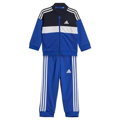 Image of adidas Unisex Baby Tiberio 3 Stripes Colorblock Shiny Kids Tracksuit, 0 3M