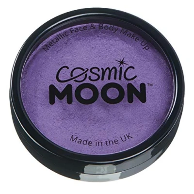 Image of Metallic Pro Face &amp; Body Paint Cake Pots by Cosmic Moon Purple Professional Water Based Makeup for Adults, Kids 36g