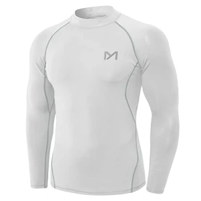 Image of MEETYOO Men’s Compression Base Layer, Men Top Long/ Short Sleeve T Shirt Sports Gear Fitness Tights for Running Gym Workout