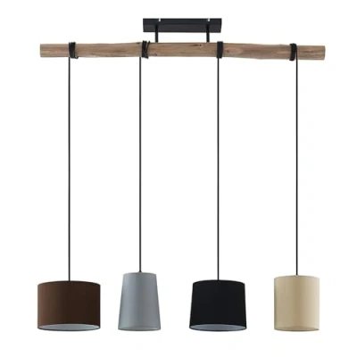 Image of Lindby Ceiling Light &#039;Amilia&#039; dimmable in Brown Made of Wood for e.g. Living Room &amp; Dining (4 Sources, E27) from Pendant Lighting, lamp, Hanging