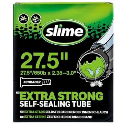 Image of Slime 30098 Bike Inner Tube with Puncture Sealant, Self Sealing, Prevent and Repair, Schrader Valve 27.5 x 1.5 2.3, Black