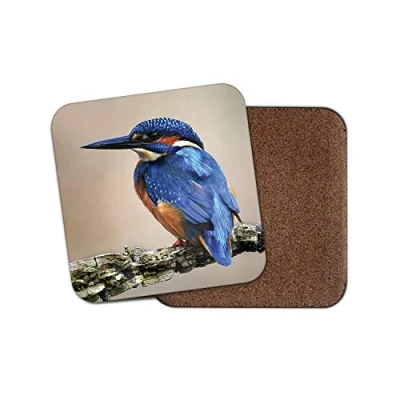 Image of 1 x Blue Kingfisher Coaster Bird Indigo Wildlife Animals Wild Mum #15795