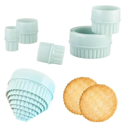 Image of Plastic Cookie Cutters,Plastic Pastry Cutter,Plastic Mince Pie Cutters,Pastry Cutters for Baking,Biscuit Biscuit Cutters,Suitable Cookie,Biscuit,Mince Pie,Quiches,Tarts