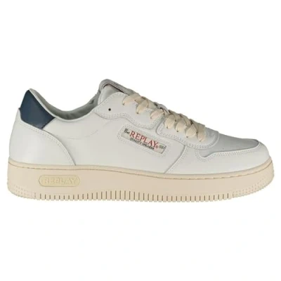 Image of Replay Epic Double Man Men&#039;s Vintage Txt Logo Low Pro Crown Shoes (White Navy, UK 8)