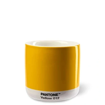 Image of Copenhagen design Pantone Latte Cup Double Wall Thermo Cappuccino Handleless Mug 7.44oz/220ml, Yellow 012