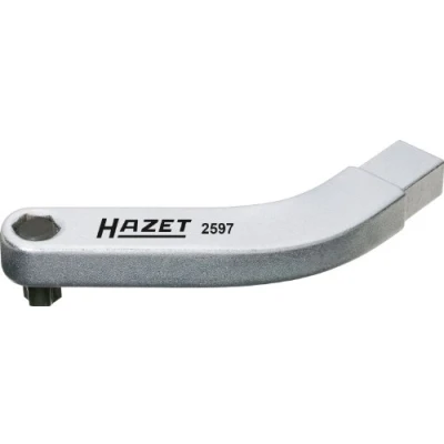 Image of HAZET 2597 95 mm T 45 Torx Profile Bent Bit Holder for Door Hinges Chrome Plated