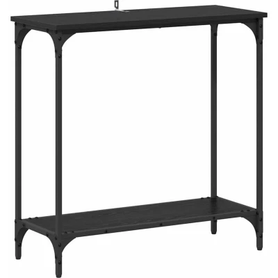 Image of vidaXL Console Table Black oak 75 x 30.5 cm Engineered wood