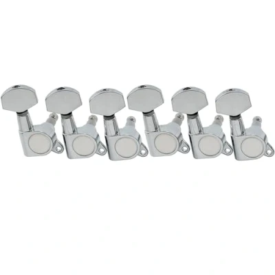 Image of Musiclily Pro 6 inline Guitar Tuners Tuning Pegs Keys Machine Heads Set for Strat Tele Style Electric Guitar, Chrome