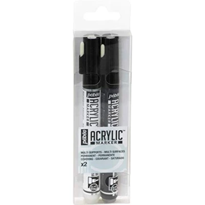 Image of Pébéo 205501 decomarkers Painting Set of 2 White/Black x 20.5 5 cm