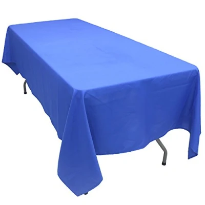 Image of KaitatsuSen Oblong Rectangular Polyester Fabric Tablecloth, Royal Blue, 150x300 cm
