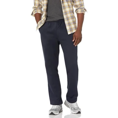 Image of Amazon Essentials Men&#039;s Fleece Open Bottom Joggers (Available in Big &amp; Tall), Navy, XS