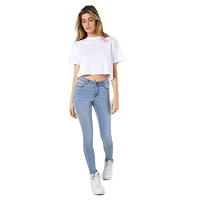Image of Noisy May Nmbillie Jeans Skinny Fit, Women&#039;s, Size: 25x30, Light blue denim