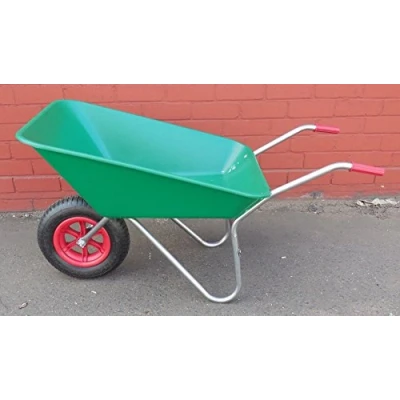 Image of WHEELBARROW 85 LITRE GREEN PLASTIC PAN MADE IN UK