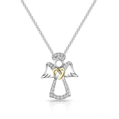 Image of Philip Jones Guardian Angel Necklace Created with Zircondia® Crystals