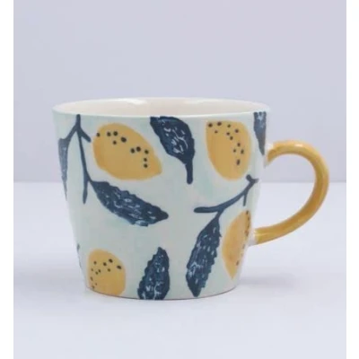 Image of Gisela Graham Stoneware Mug Lemon Tree Design
