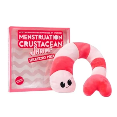 Image of Menstruation Crustacean Shrimp: Lavender Scented Microwaveable Heating Pad, Unique Gifts for Her, Heat Therapy, Soothing Relief Heated Soft Toy
