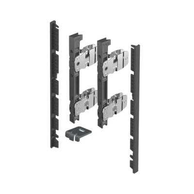 Image of HETTICH 9257621 AvanTech You Front Connector Frame H 187 Inner Profile for Drawers, Steel/Plastic, Anthracite, Silver