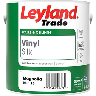 Image of Leyland Trade Vinyl Silk Emulsion Paint Magnolia 2.5L