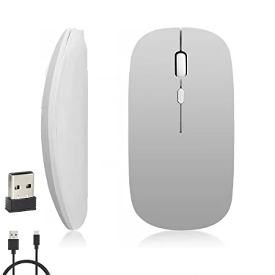 Image of iSTYLE Rechargeable Wireless Mouse, Bluetooth or 2.4 GHz with USB Mini Receiver, Multi Device, 1600 Dpi Optical Tracking, Silent Mice for Mac, PC, Macbook, iPad, Laptop, Tablet, Android, iOS, Windows