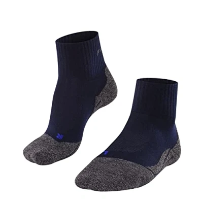 Image of FALKE Women&#039;s TK2 Explore Cool Short W SSO Lyocell Functional Yarn Thick Anti Blister 1 Pair Hiking Socks, Blue (Marine 6120), 2.5 3.5